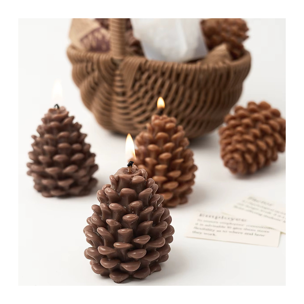 UDOCOOL Silikon Kerzenform Tannenzapfen für DIY Weihnachtsdeko und Aromatherapie in Braun - Bild 2