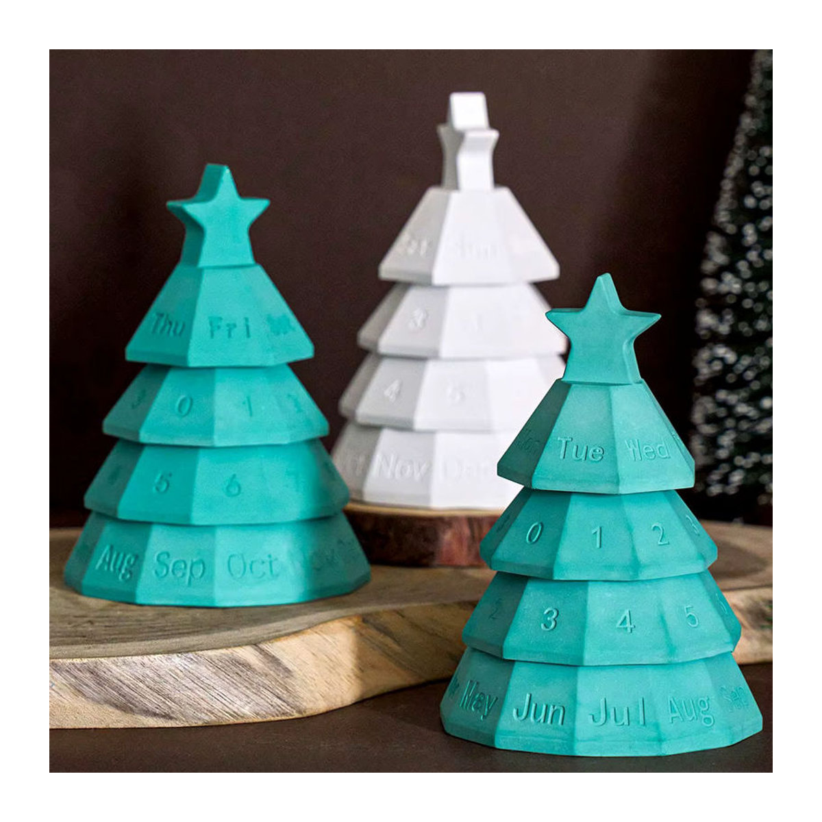 UDOCOOL Silikonform für Weihnachts-Kerzenhalter und DIY-Dekorationen in Grün - Bild 2