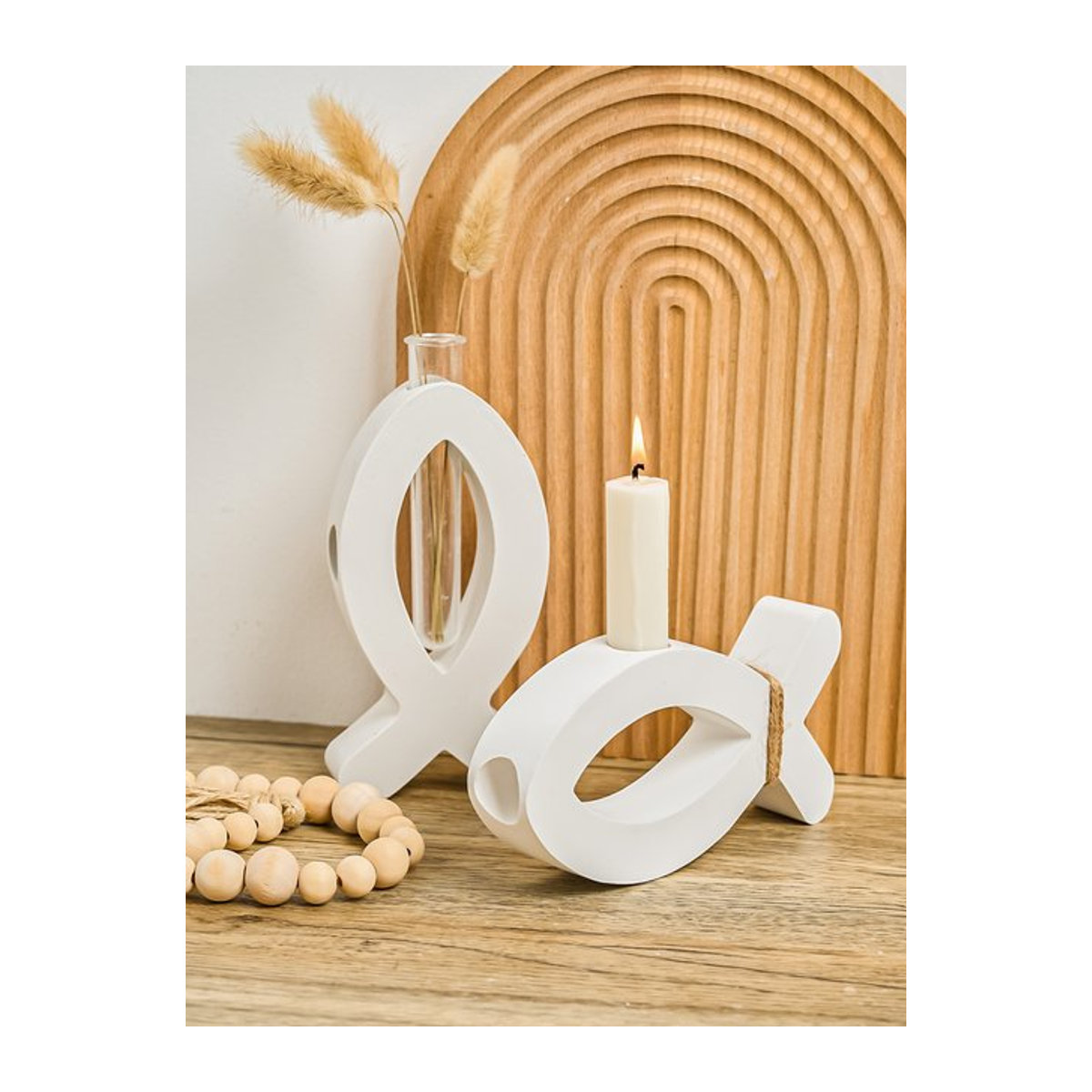 UDOCOOL Silikonform in Fischform für DIY Hydrokultur Vasen und Kerzenhalter im skandinavischen Design, Weiß - Bild 1