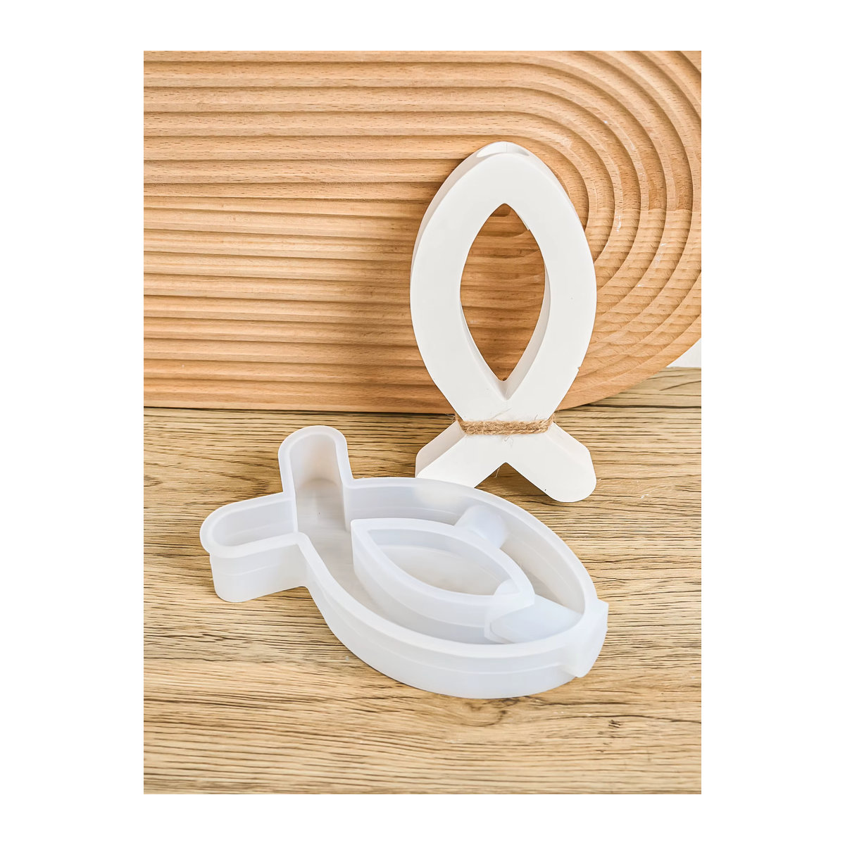 UDOCOOL Silikonform in Fischform für DIY Hydrokultur Vasen und Kerzenhalter im skandinavischen Design, Weiß - Bild 2