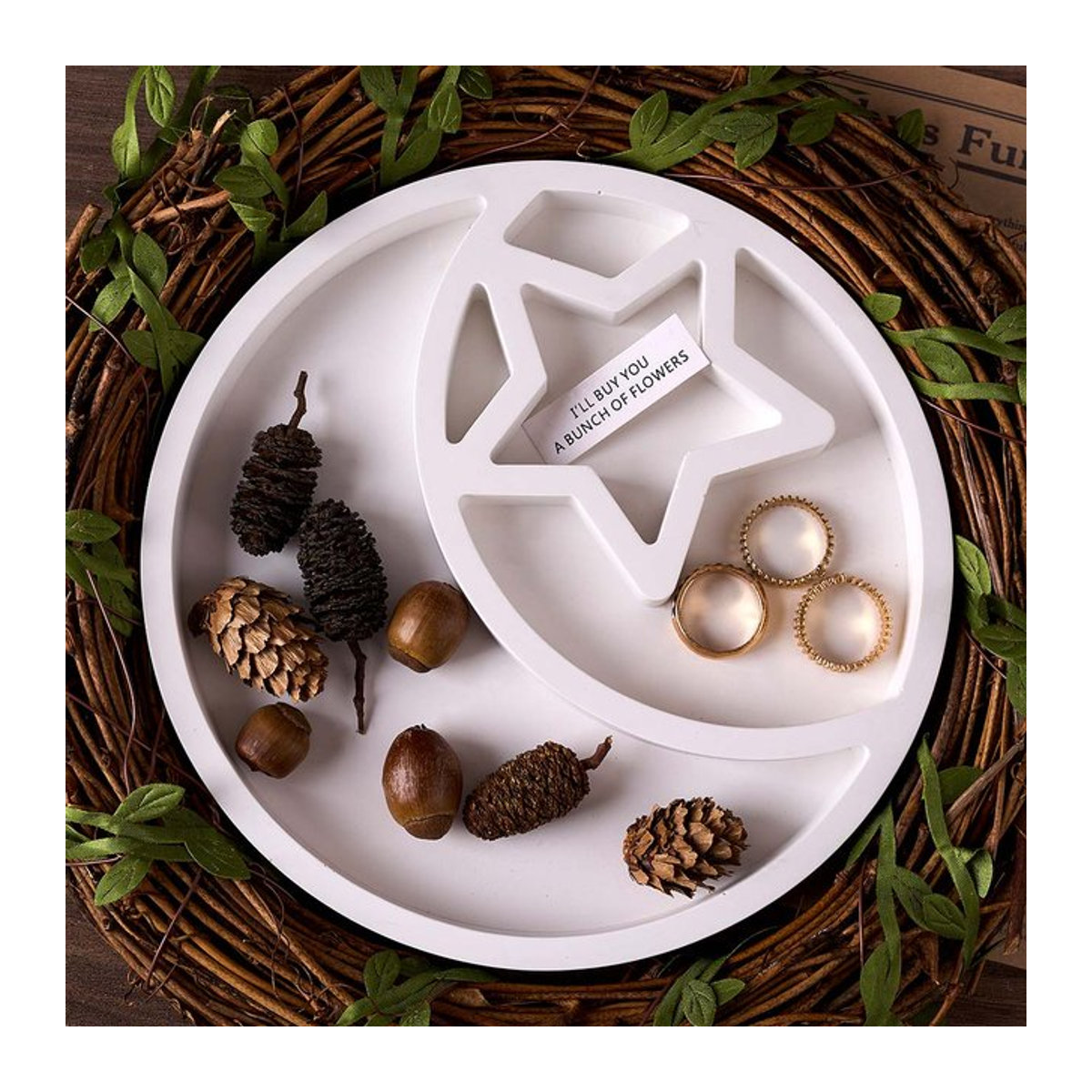 UDOCOOL Silikonform Mond und Sterne für DIY Schmuck-Display und Harz-Guss, Weiß - Bild 1