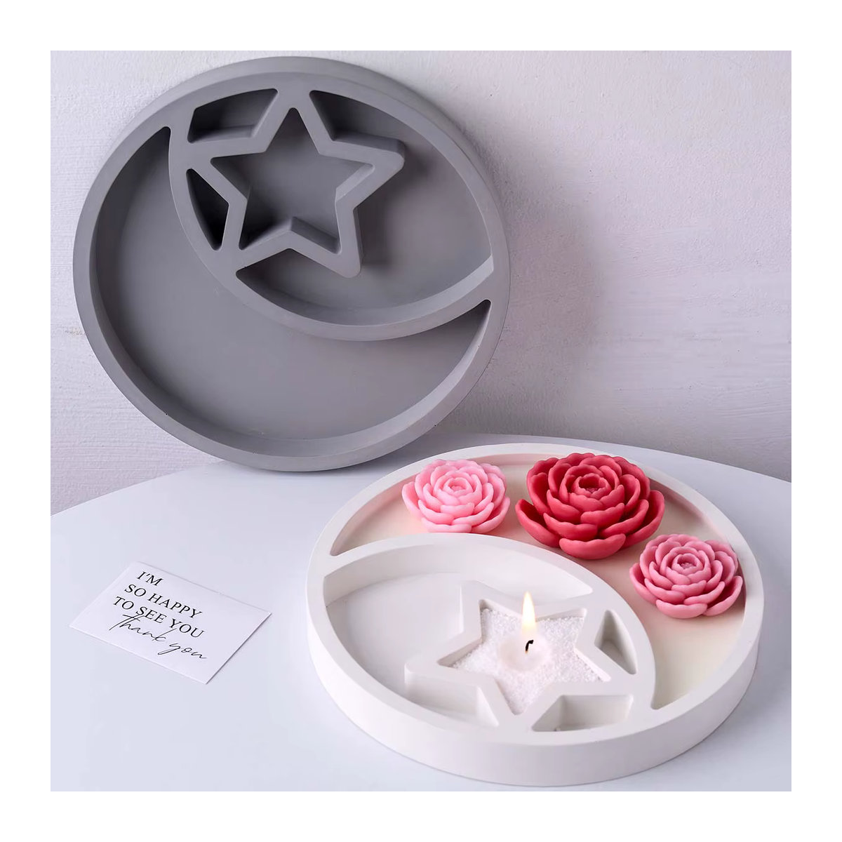 UDOCOOL Silikonform Mond und Sterne für DIY Schmuck-Display und Harz-Guss, Weiß - Bild 5