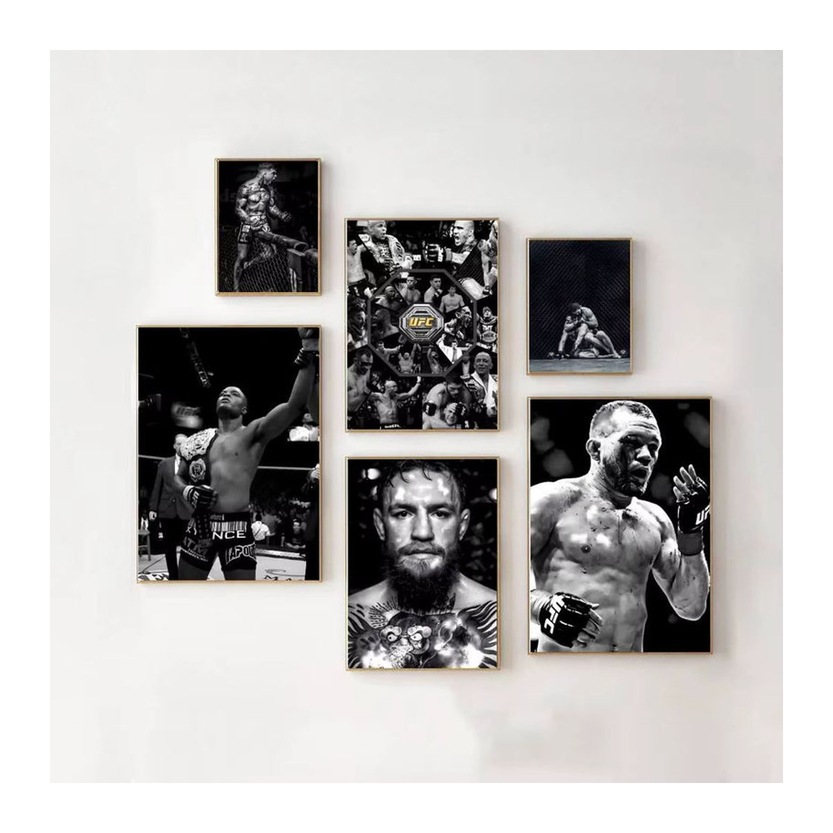UFC Ultimate Fighting Championship Poster Selbstklebender Wandaufkleber aus wasserfestem Papier in Schwarz-Weiß - Bild 2