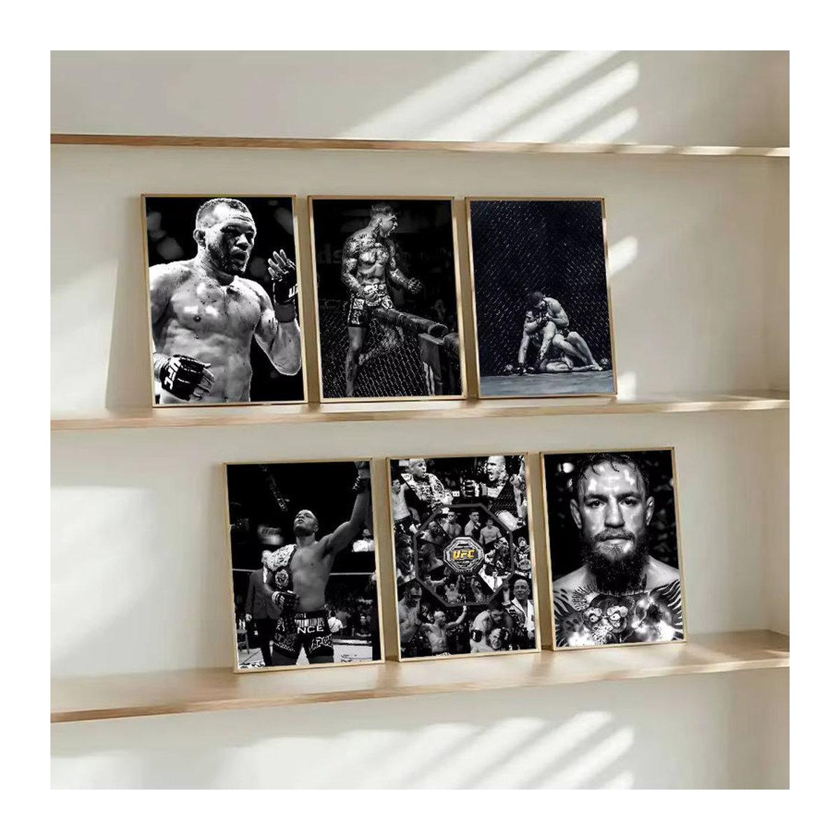 UFC Ultimate Fighting Championship Poster Selbstklebender Wandaufkleber aus wasserfestem Papier in Schwarz-Weiß - Bild 3