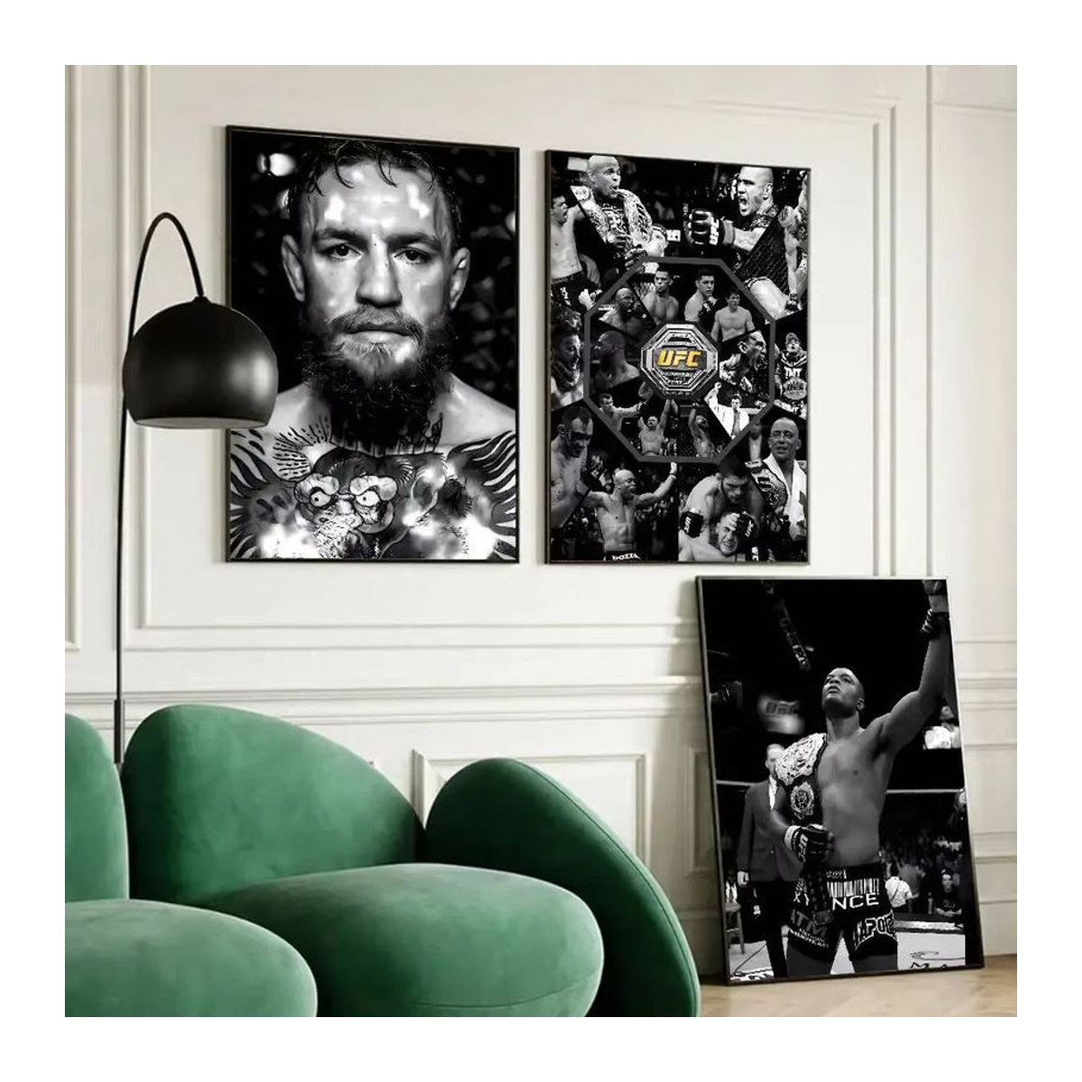 UFC Ultimate Fighting Championship Poster Selbstklebender Wandaufkleber aus wasserfestem Papier in Schwarz-Weiß - Bild 4