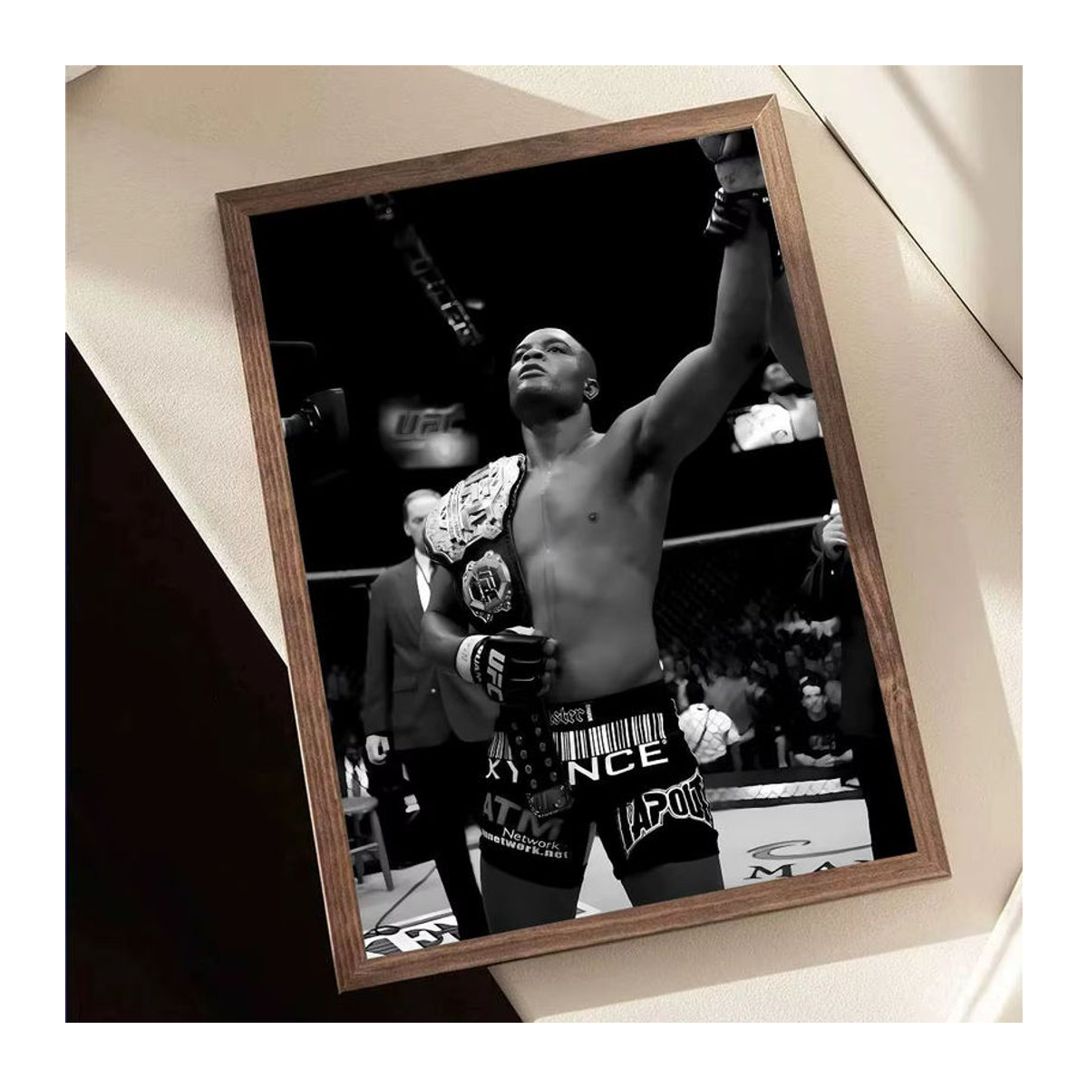UFC Ultimate Fighting Championship Poster Selbstklebender Wandaufkleber aus wasserfestem Papier in Schwarz-Weiß - Bild 5