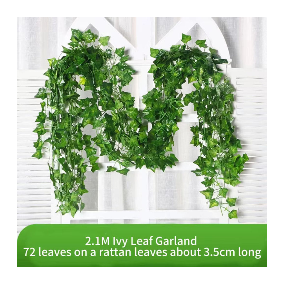 Uflower Künstliche Efeugirlande in Grün, 2,1 m Hängende Textil-Pflanze zur Dekoration für Hochzeit und Garten - Bild 3