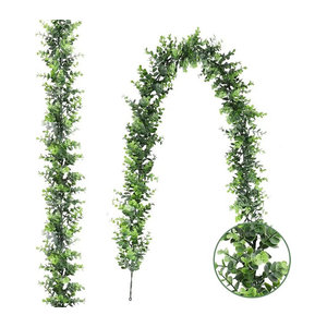 Uflower Künstliche Eukalyptus-Girlande in Grün mit Blättern für Hochzeiten und Wanddekoration