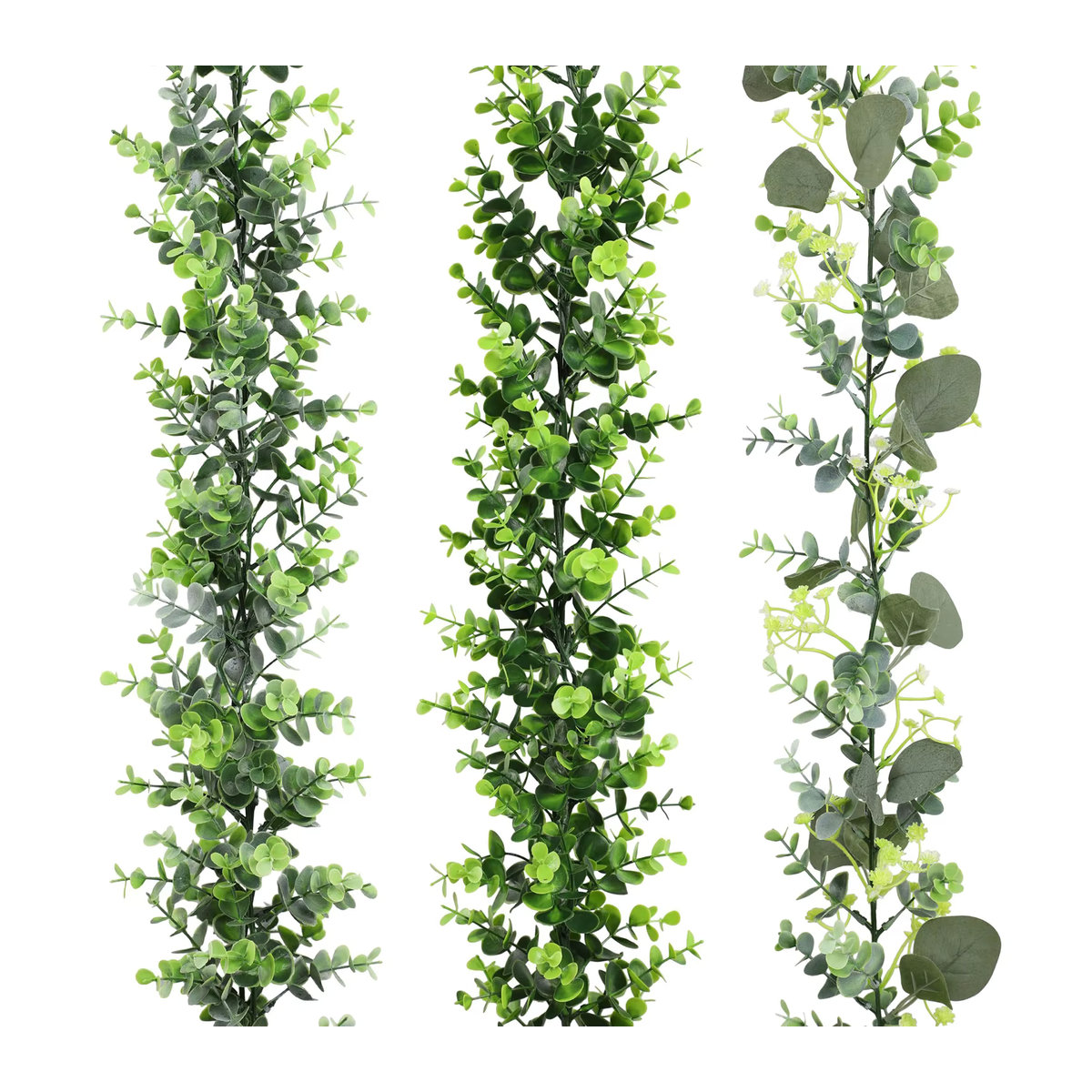 Uflower Künstliche Eukalyptus-Girlande in Grün mit Blättern für Hochzeiten und Wanddekoration - Bild 2