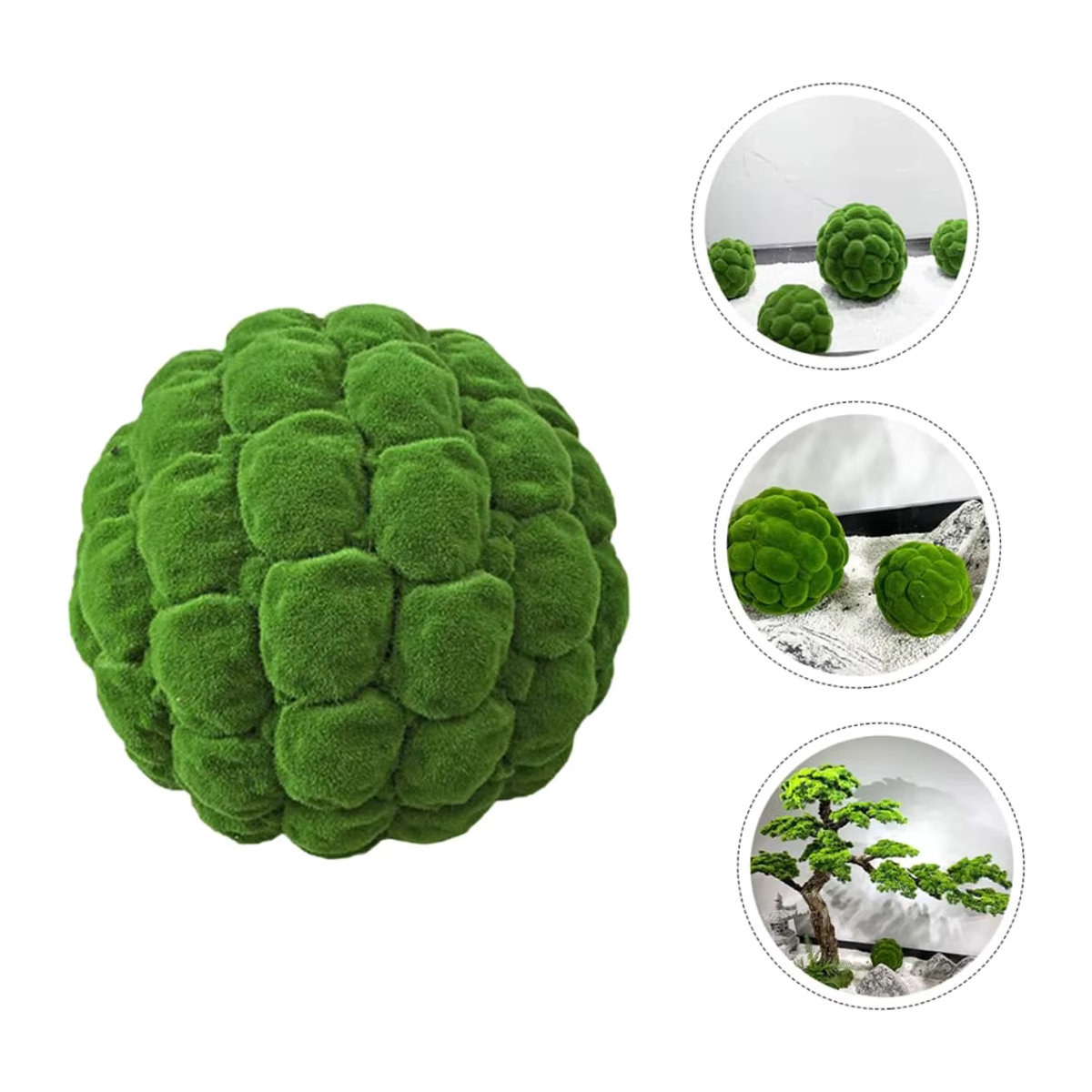 Uflower Künstliche Mooskugel Grün Rund für Garten und Dekoration B: 30 cm, T: 30 cm, H: 30 cm - Bild 3
