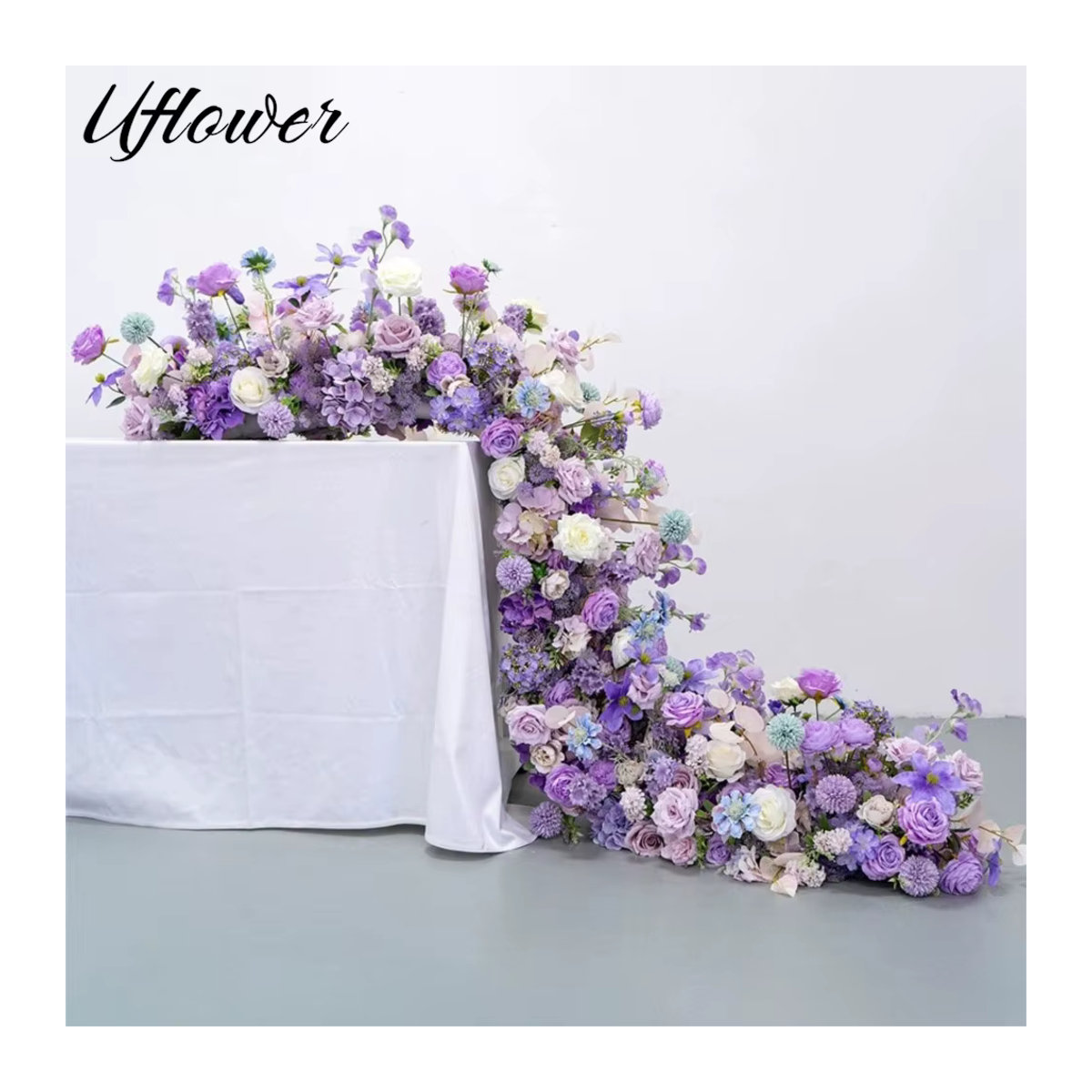 Uflower Künstliche Rosen Girlande in Rosa und Mehrfarbig, 200 cm Luxus Blumendekoration für Hochzeit, Party und Bühnen-Hintergrund - Bild 2
