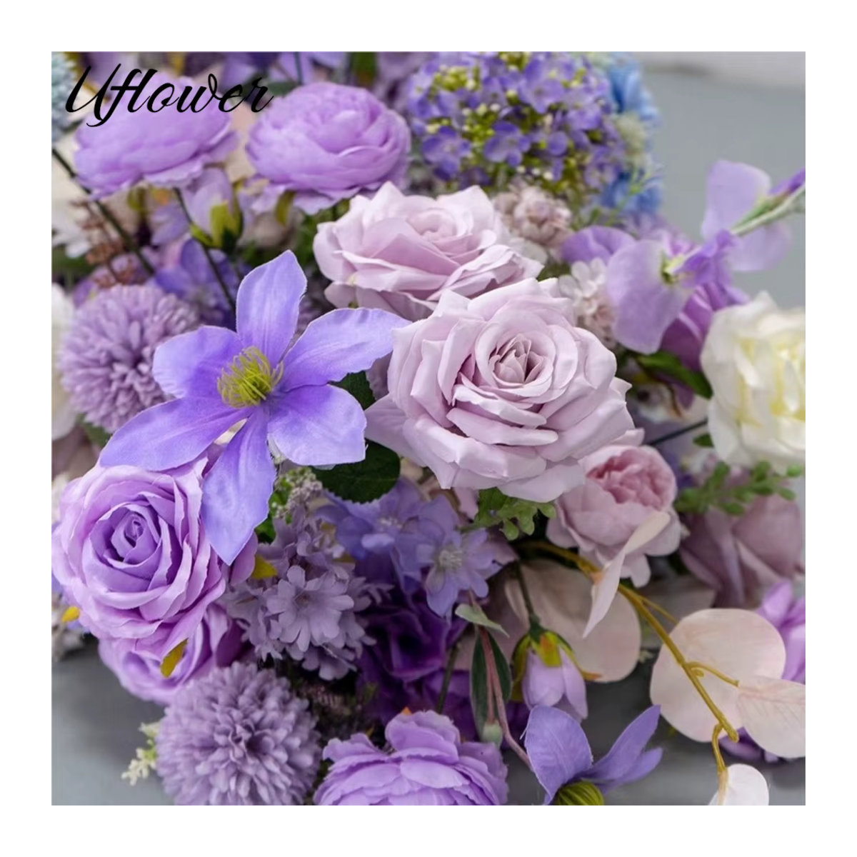Uflower Künstliche Rosen Girlande in Rosa und Mehrfarbig, 200 cm Luxus Blumendekoration für Hochzeit, Party und Bühnen-Hintergrund - Bild 4