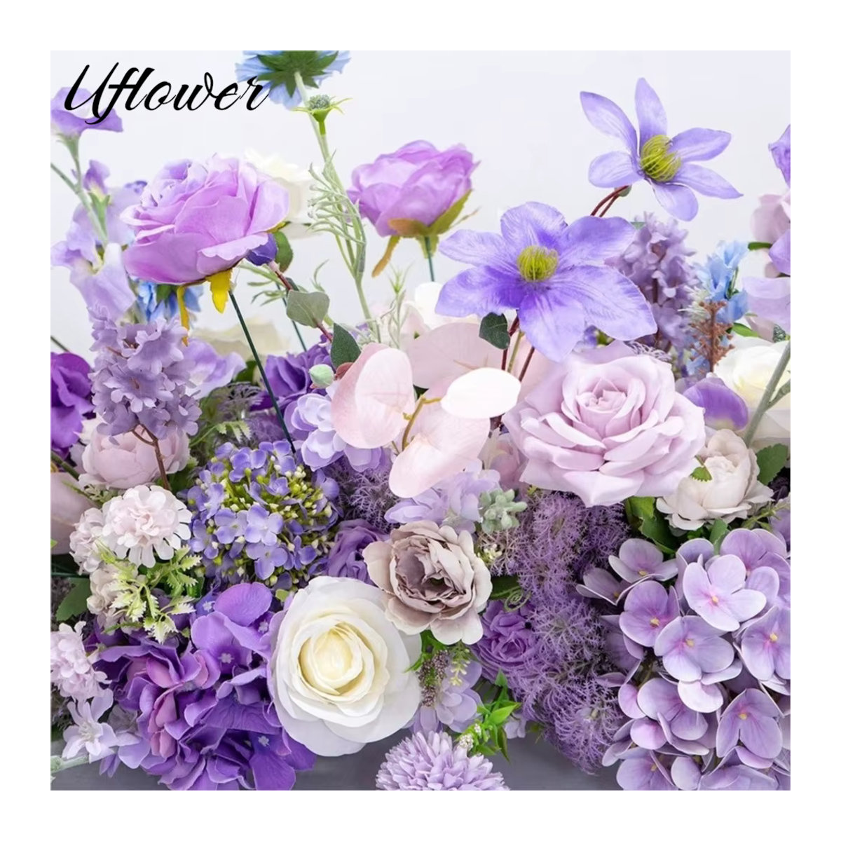Uflower Künstliche Rosen Girlande in Rosa und Mehrfarbig, 200 cm Luxus Blumendekoration für Hochzeit, Party und Bühnen-Hintergrund - Bild 5