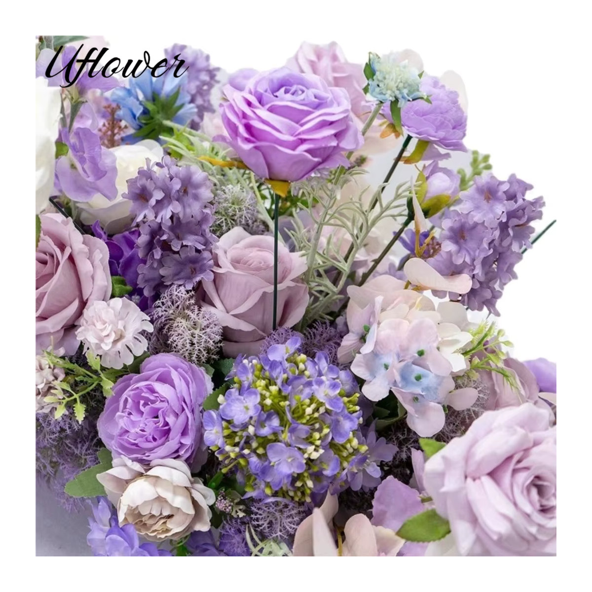Uflower Künstliche Rosen Girlande in Rosa und Mehrfarbig, 200 cm Luxus Blumendekoration für Hochzeit, Party und Bühnen-Hintergrund - Bild 6