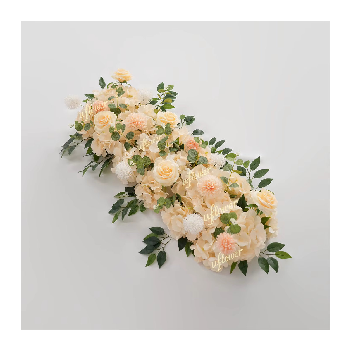 Uflower Künstliche Rosen und Pfingstrosen in Beige und Weiß als Blumenarrangement für Hochzeiten und Tischdekorationen - Bild 2