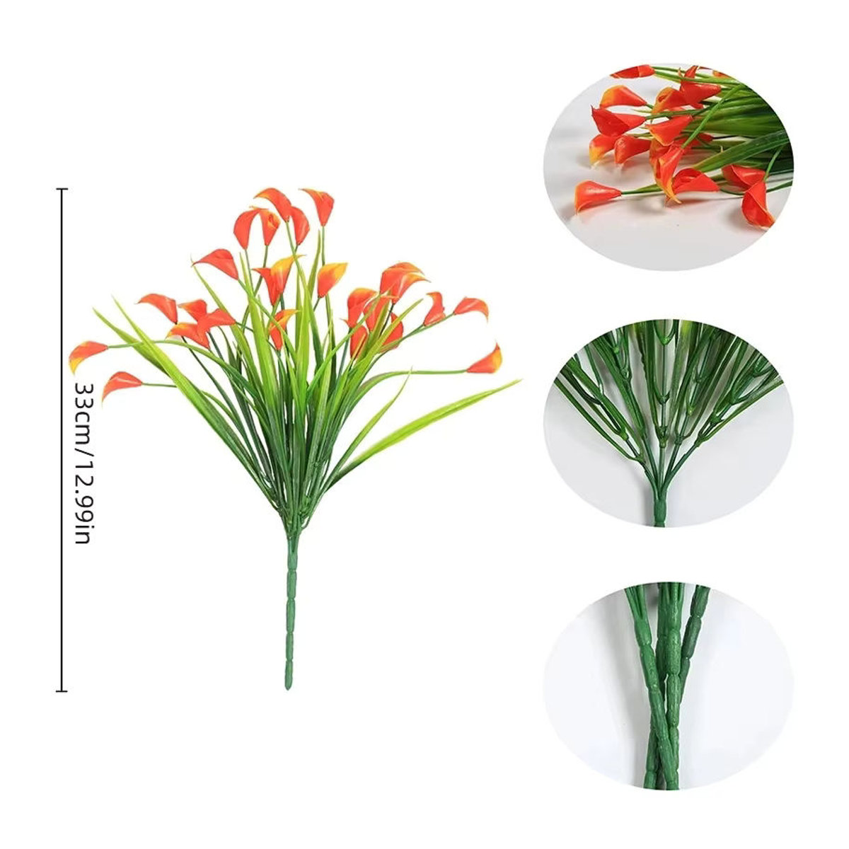 Uflower Künstlicher Calla-Lilien-Blumenstrauß in Rot und Mehrfarbig, Höhe: 33 cm - Bild 2