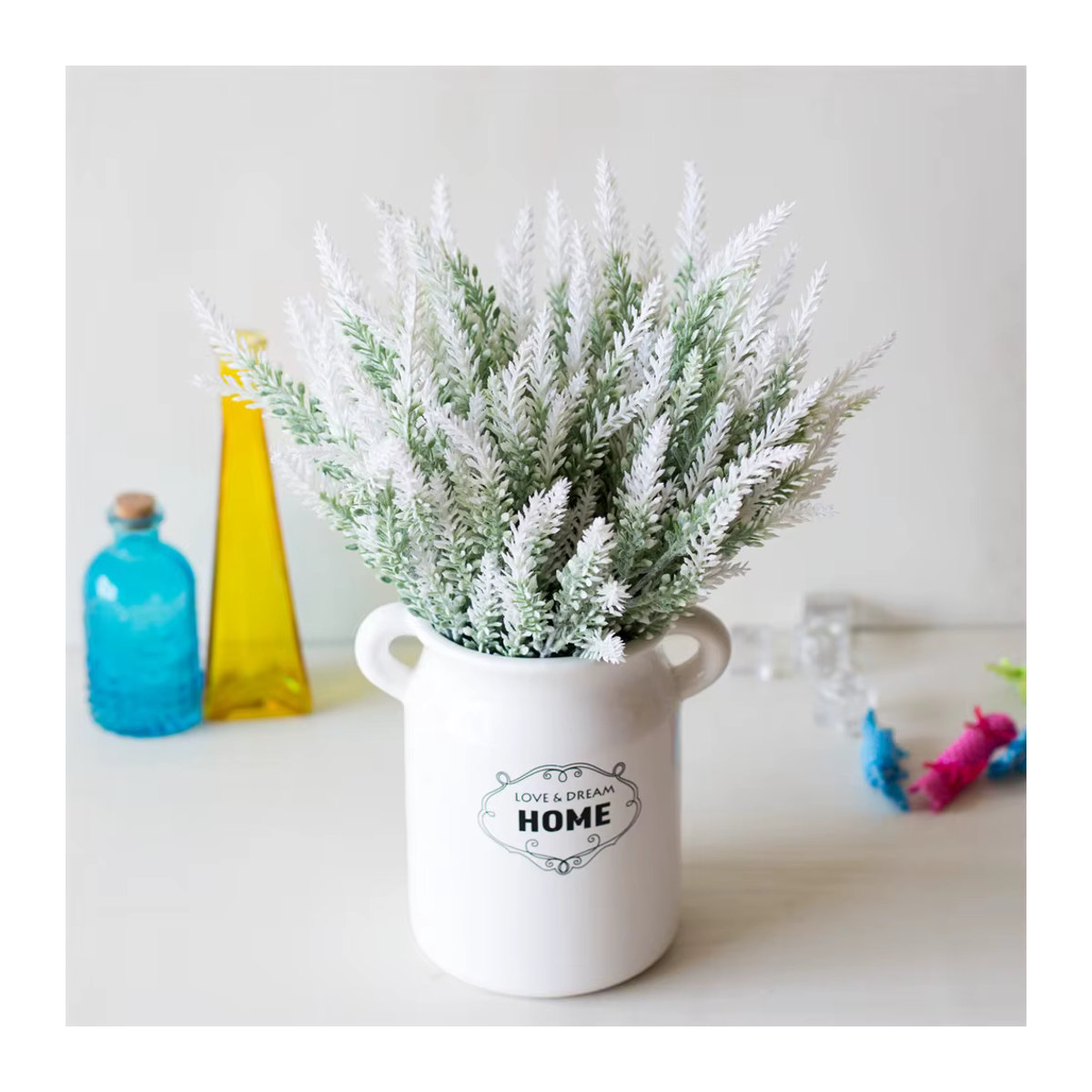 Uflower Lavendel Bouquet aus Kunststoff in Lila für Garten, Balkon und Hochzeitsdekoration - Bild 2