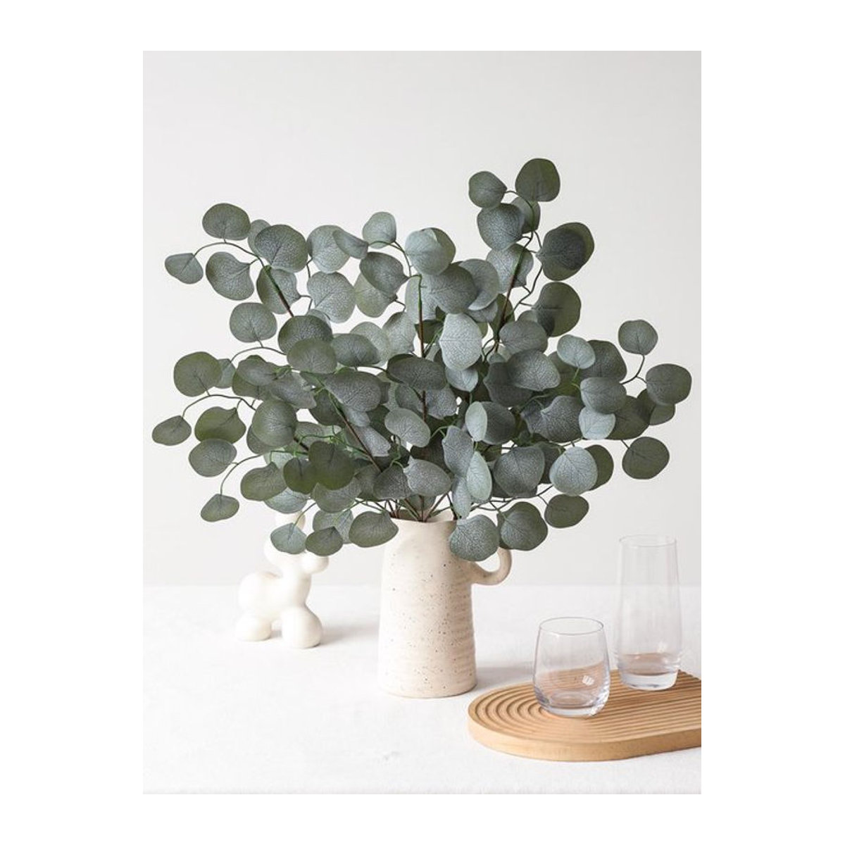 Uflower Nordic Künstlicher Eukalyptus Zweig in Grün für Dekoration und Blumenarrangements - Bild 1