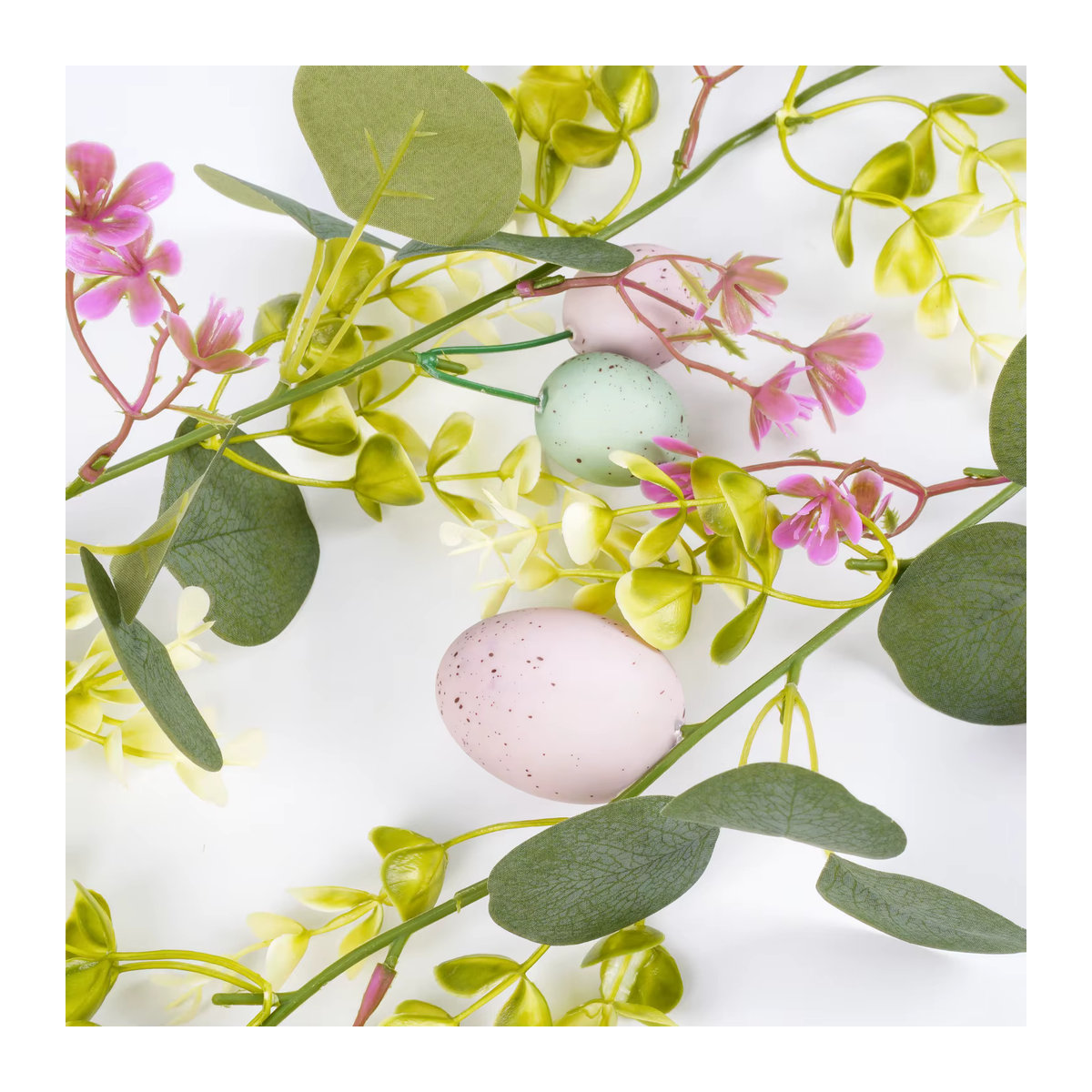 Uflower Rustikale Hängende Wanddekoration aus Künstlichem Rattan für Ostern und Frühling, Mehrfarbig, Höhe: 180 cm - Bild 4