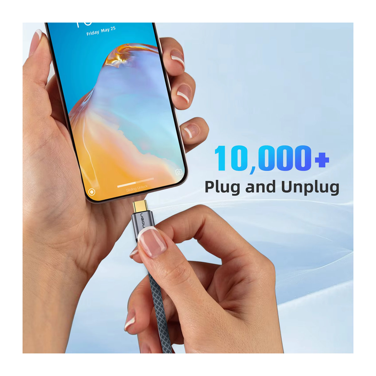 UGOURD USB C auf HDMI 2.0 Kabel Schwarz, 4K bei 60 Hz Adapter für Thunderbolt 3, 4, iPhone 15, 16 und MacBook - Bild 2