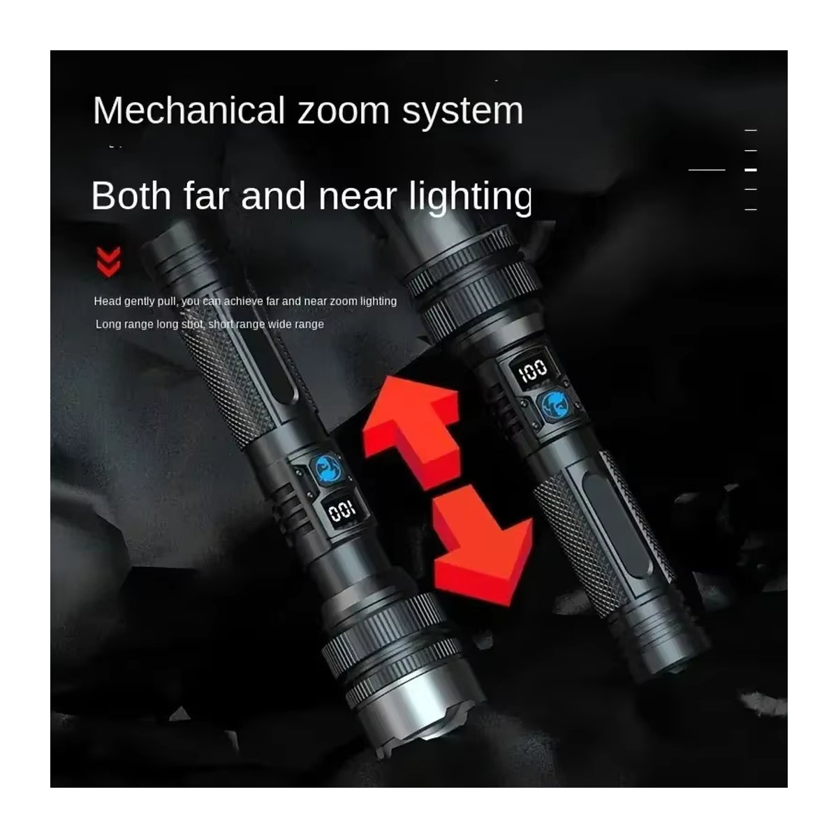 Ultra helle wiederaufladbare LED Taschenlampe mit Zoom und Wasserdichtigkeit für Camping und Angeln - Bild 6