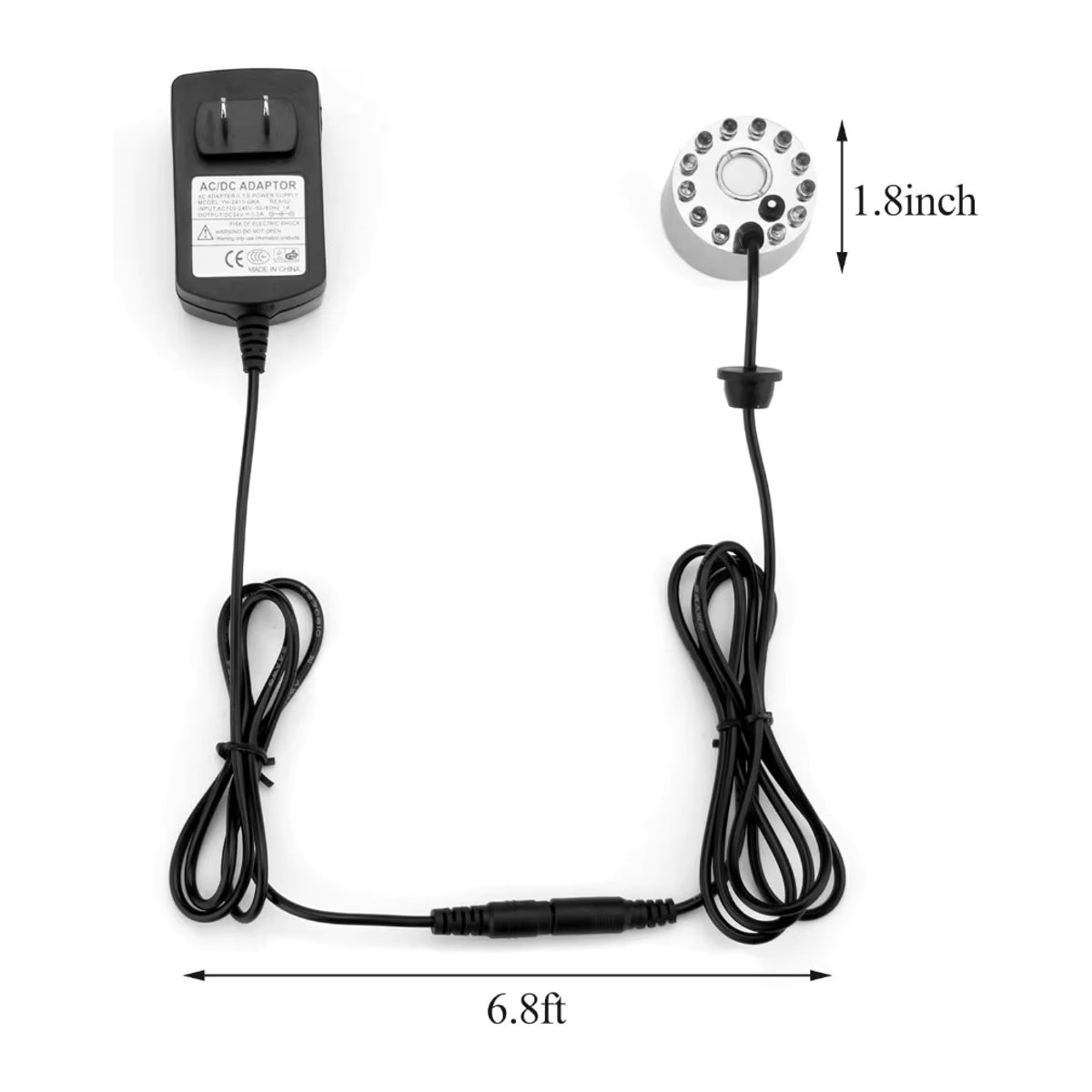 Ultraschall-Nebelmaschine mit bunten LED-Leuchten in Silber für Teich und Steingarten mit Spritzschutz und USB-Anschluss - Bild 4