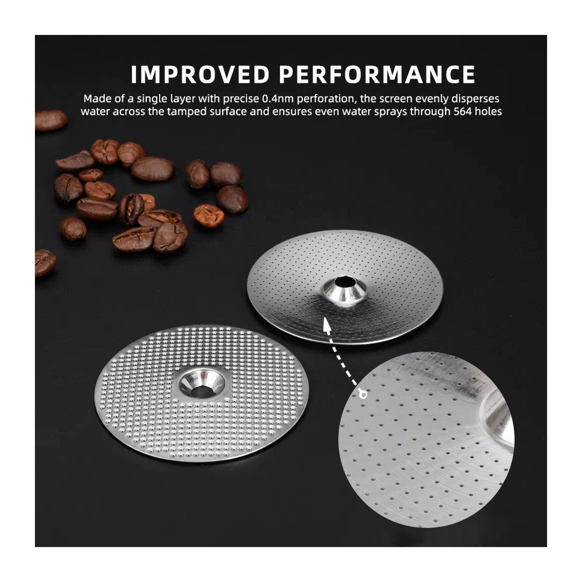 Ultraschlankes Espresso-Puck-Sieb aus Edelstahl mit rundem Loch, 52 mm, kompatibel mit Breville- und Gemilai-Maschinen - Bild 4