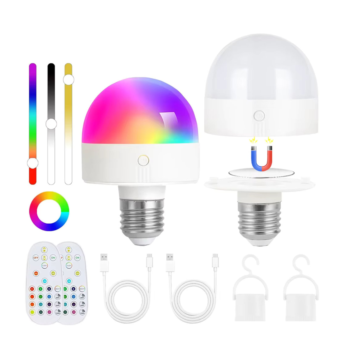 UMEXUS 2er Set LED Wandleuchten Modern Weiß mit Fernbedienung und Dimmfunktion, Wiederaufladbare Wandlampen für Schlafzimmer und Wohnzimmer - Bild 5