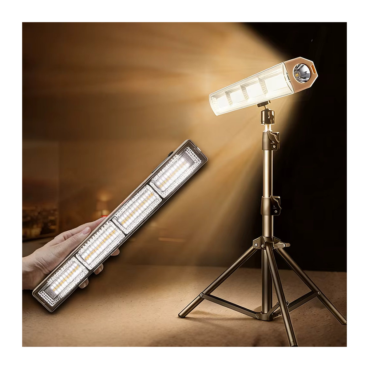 UMEXUS Multifunktionale LED-Camping-Arbeitsleuchte mit Magnet und 5 Beleuchtungsmodi für Reparaturen und Notbeleuchtung im Freien mit verstellbarer Halterung - Bild 2