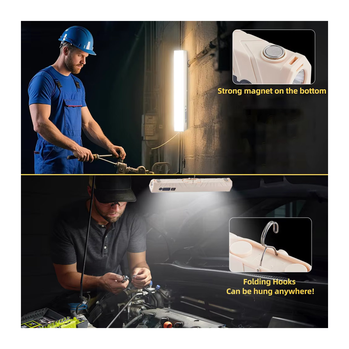 UMEXUS Multifunktionale LED-Camping-Arbeitsleuchte mit Magnet und 5 Beleuchtungsmodi für Reparaturen und Notbeleuchtung im Freien mit verstellbarer Halterung - Bild 3