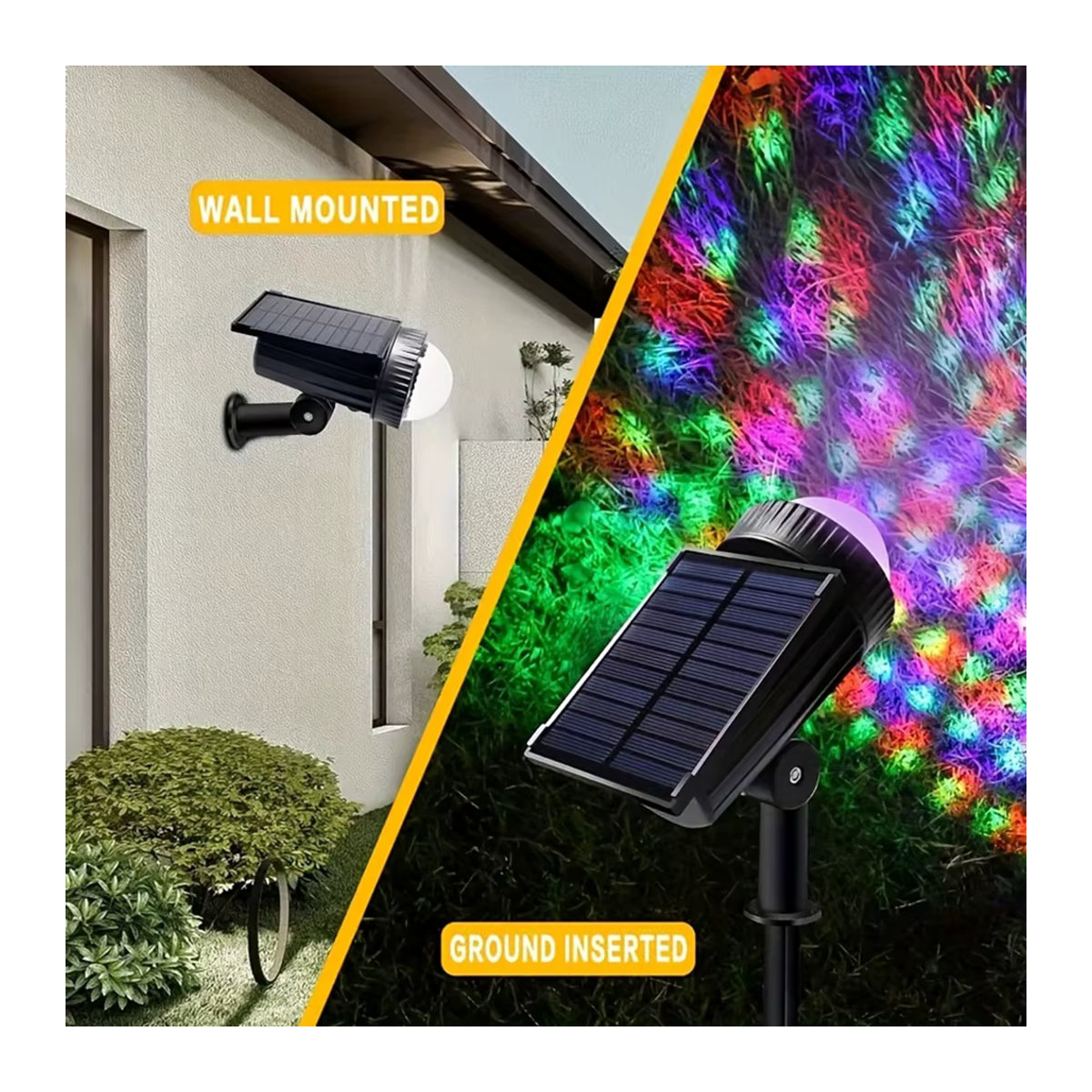 UMEXUS RGB Solar-Spotlights Schwarz Modern LED Wandleuchte für Außenbereich und Garten - Bild 3