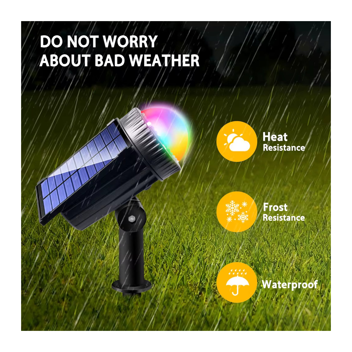 UMEXUS RGB Solar-Spotlights Schwarz Modern LED Wandleuchte für Außenbereich und Garten - Bild 6