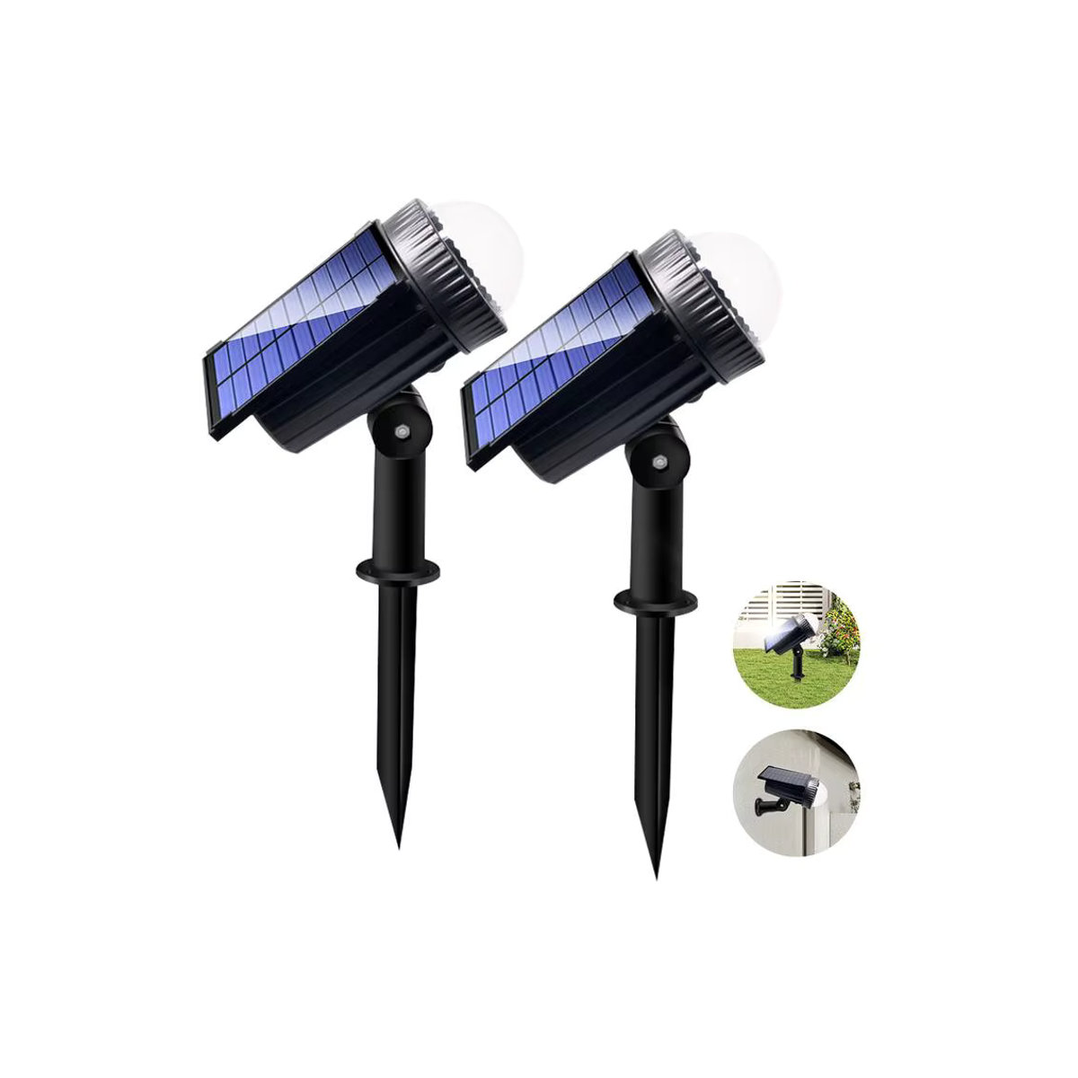 UMEXUS RGB Solar-Spotlights Schwarz Modern LED Wandleuchte für Außenbereich und Garten - Bild 7