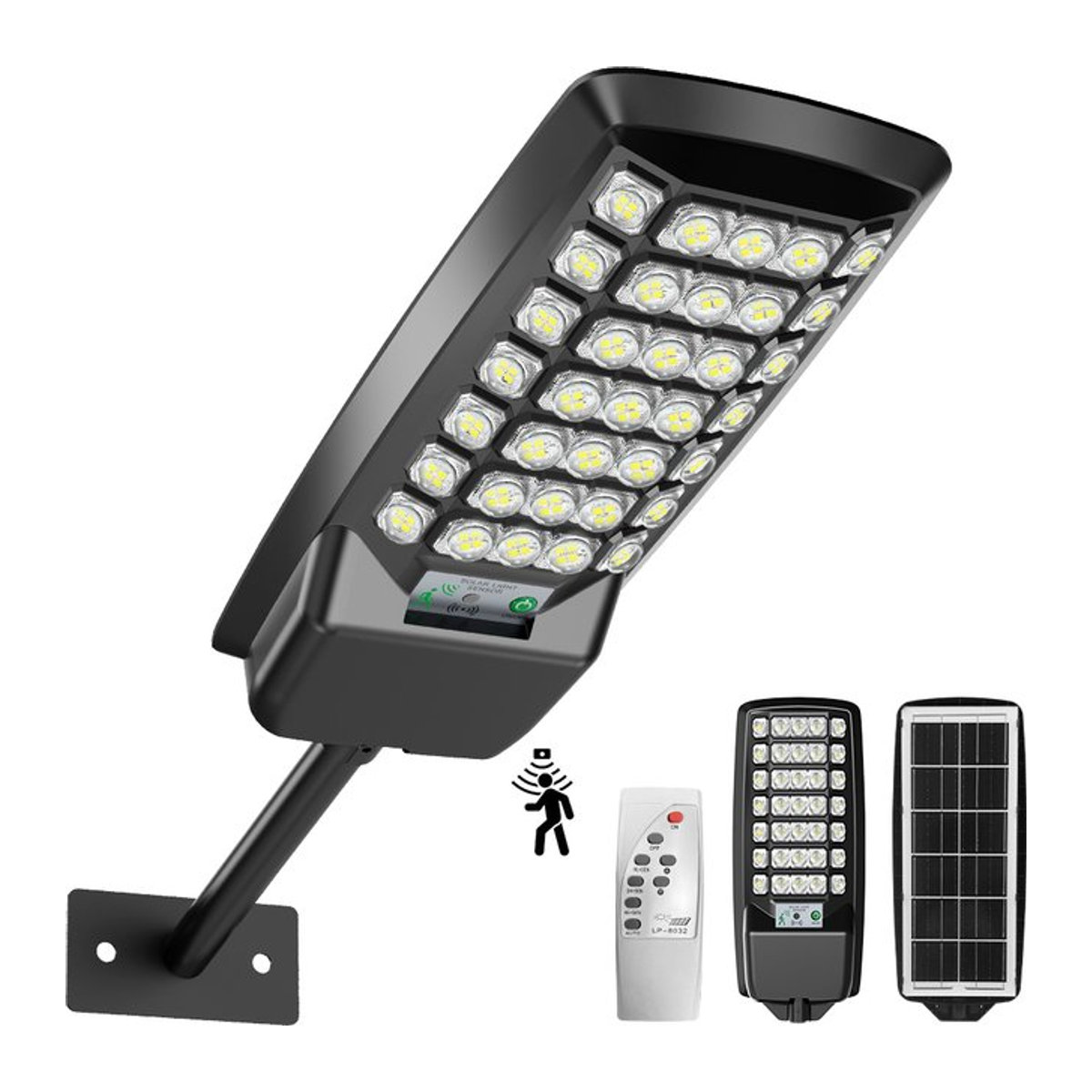 UMEXUS Solar-Bewegungssensor-Flutlicht Außenstrahler Schwarz aus Aluminium mit IP65 Wasserdichtigkeit für Garten und Hof - Bild 1