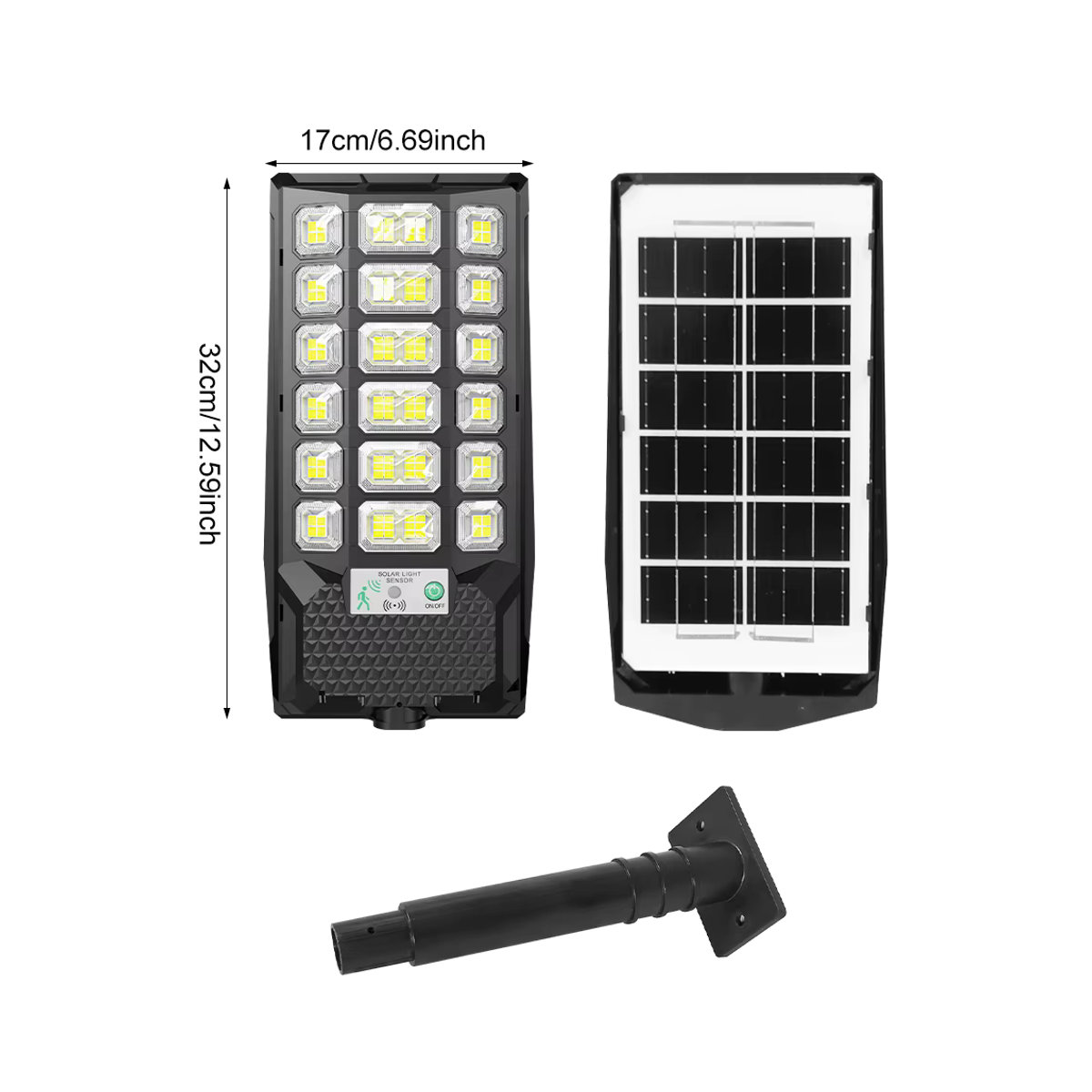 UMEXUS Solar-Straßenlaterne für den Außenbereich, moderne Solarleuchte mit Bewegungssensor und Weitwinkel-Beleuchtung, wasserdicht, Schwarz - Bild 6