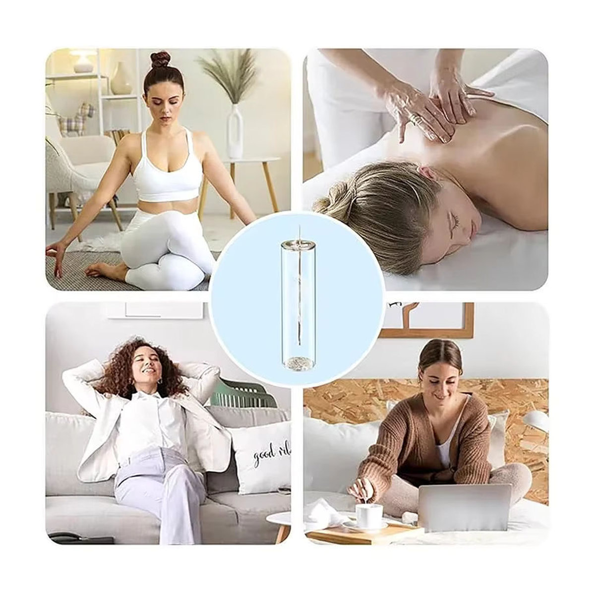 Umgedrehter Räucherstäbchenhalter mit Metallclip und transparenter Glasbasis als hängender Hängebrenner für Zen-Dekoration und Meditation - Bild 6