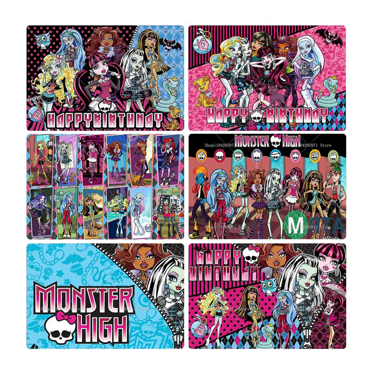 Umi Cartoon Monster und Geist Banner aus Textil als mehrfarbige Geburtstagsparty Dekoration für Kinderzimmer, B/H: 150 x 150 cm - Bild 4