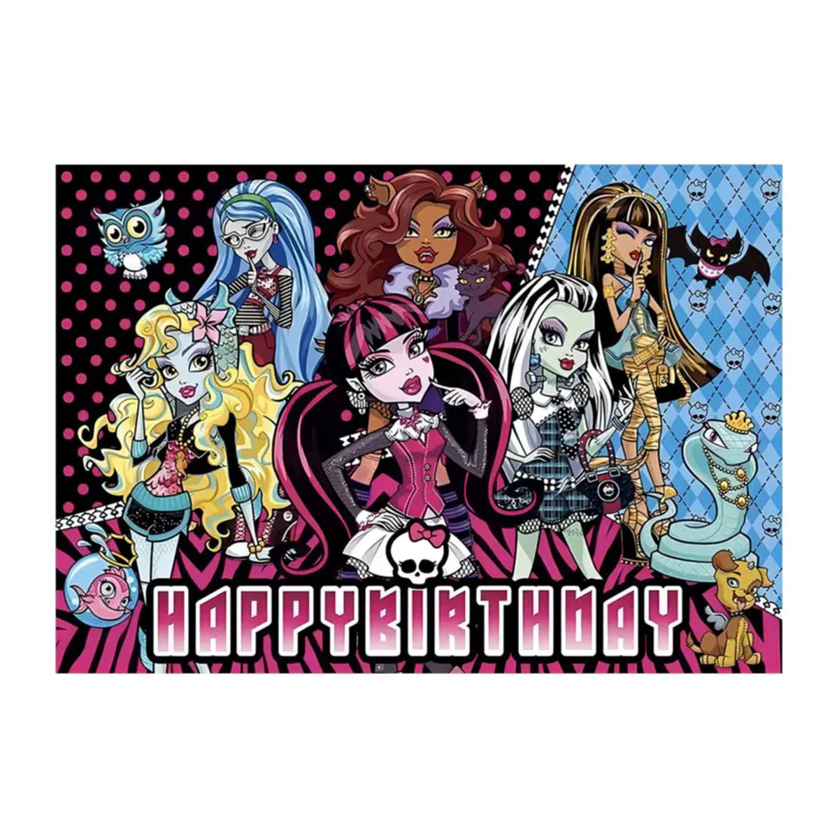 Umi Cartoon Monster und Geist Banner aus Textil als mehrfarbige Geburtstagsparty Dekoration für Kinderzimmer, B/H: 150 x 150 cm - Bild 6