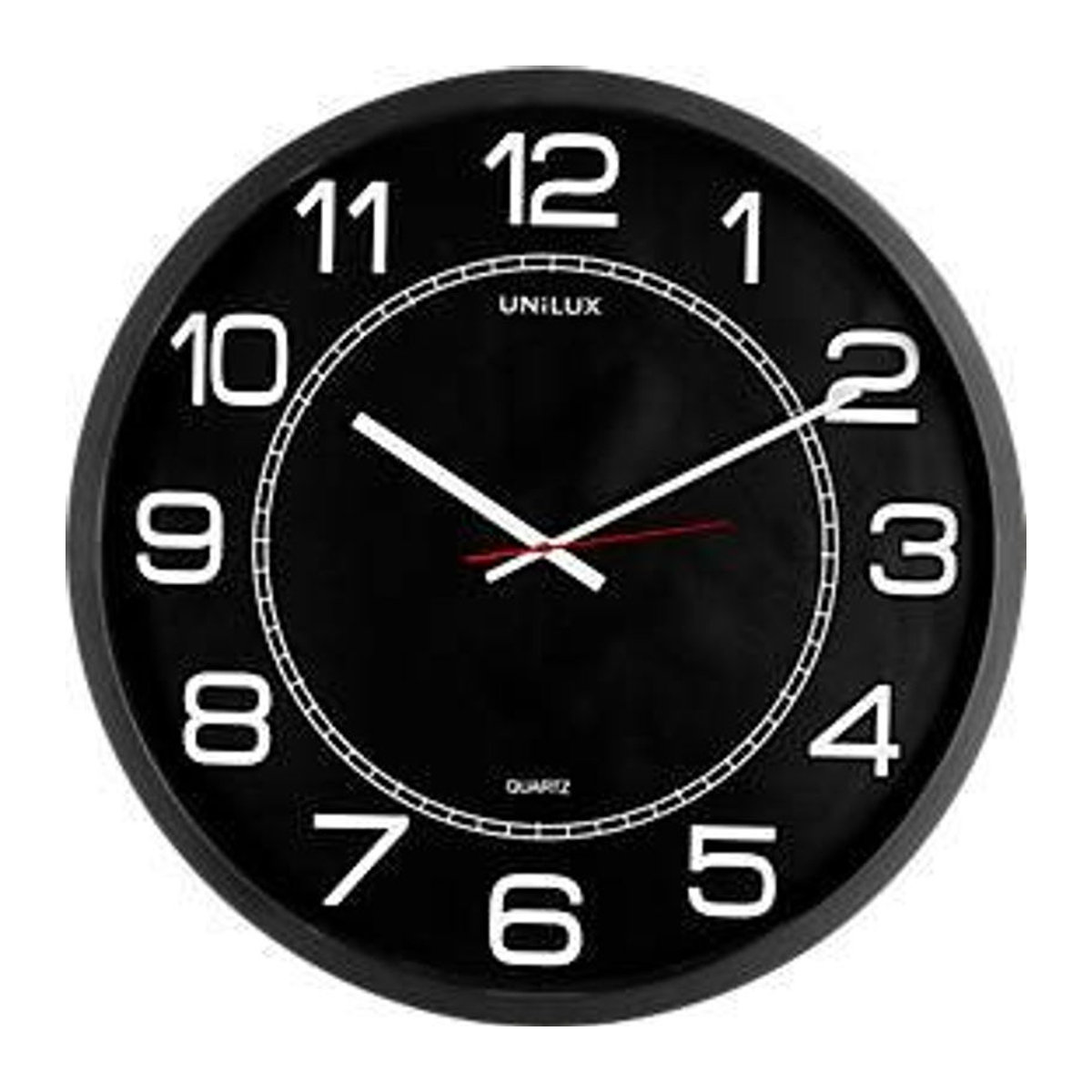 Unilux MEGA Wanduhr rund in Schwarz mit Quarzwerk und minimalistischem Design, Durchmesser: 60 cm - Bild 2