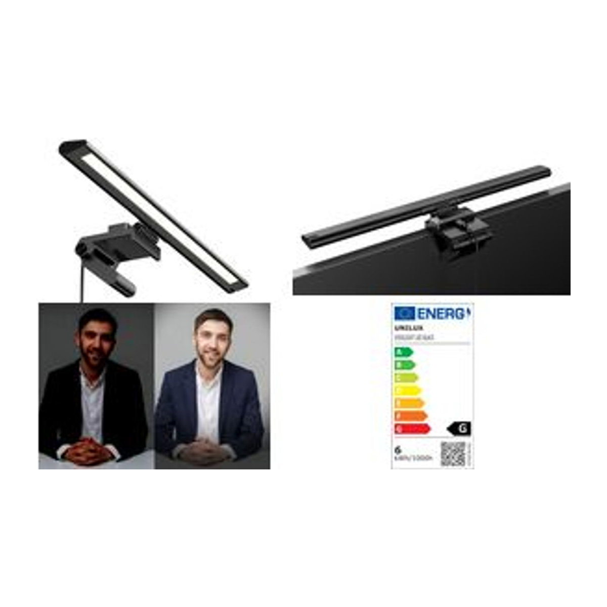 UNILUX VISIOLIGHT LED Notebookleuchte in Schwarz mit Klemmfuß und dimmbarer Lichtleistung von 500 lm - Bild 1