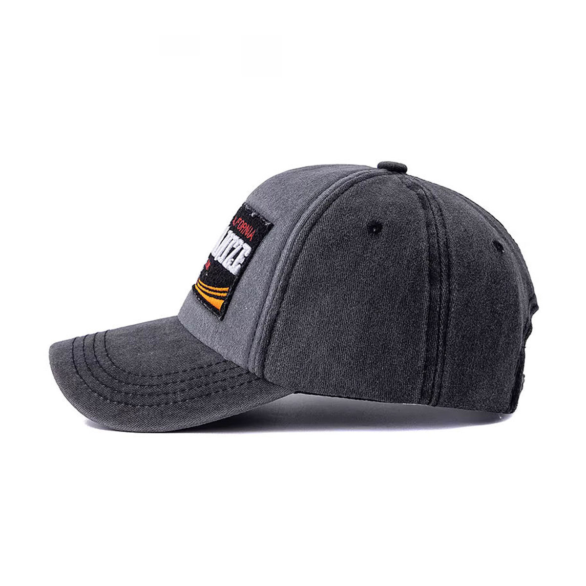 Unisex-Baseballmütze aus gewaschener Baumwolle im Vintage-Stil mit UP POSITIVE Stickerei in Schwarz und Grau - Bild 5