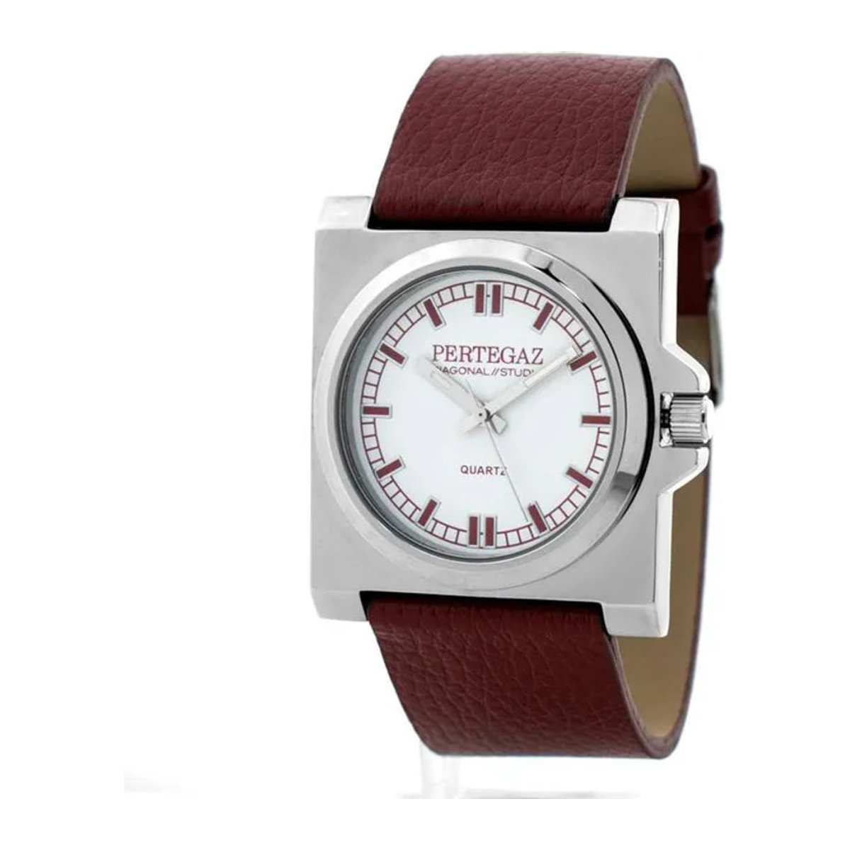 Unisex Quarzarmbanduhr PERTEGAZ PDS-018-B in Weiß mit quadratischem Gehäuse und minimalistischem Design - Bild 1