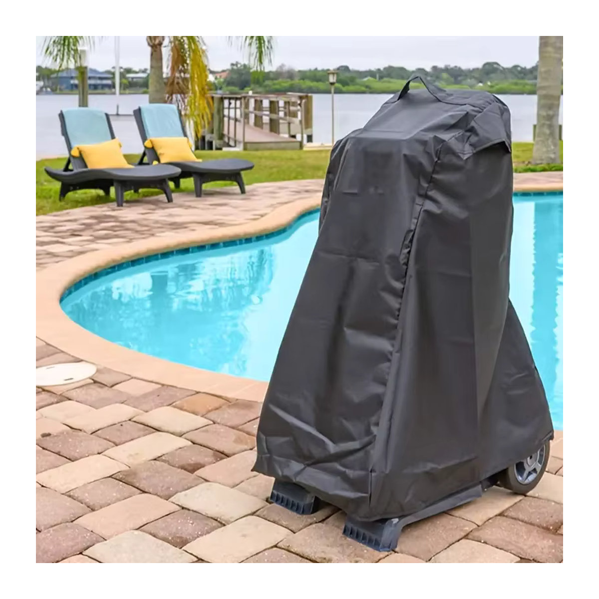 Universal Automatischer Poolreiniger Schutzhülle aus 210D Oxford Gewebe für Robotic Pool Cleaner mit Caddy Abdeckung - Bild 4
