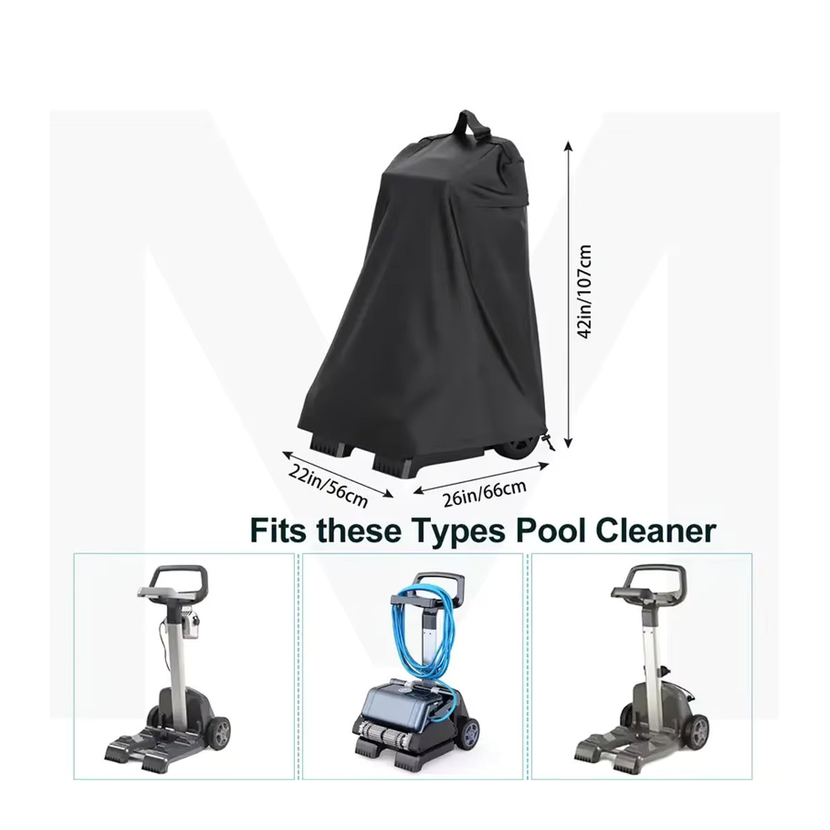 Universal Automatischer Poolreiniger Schutzhülle aus 210D Oxford Gewebe für Robotic Pool Cleaner mit Caddy Abdeckung - Bild 5