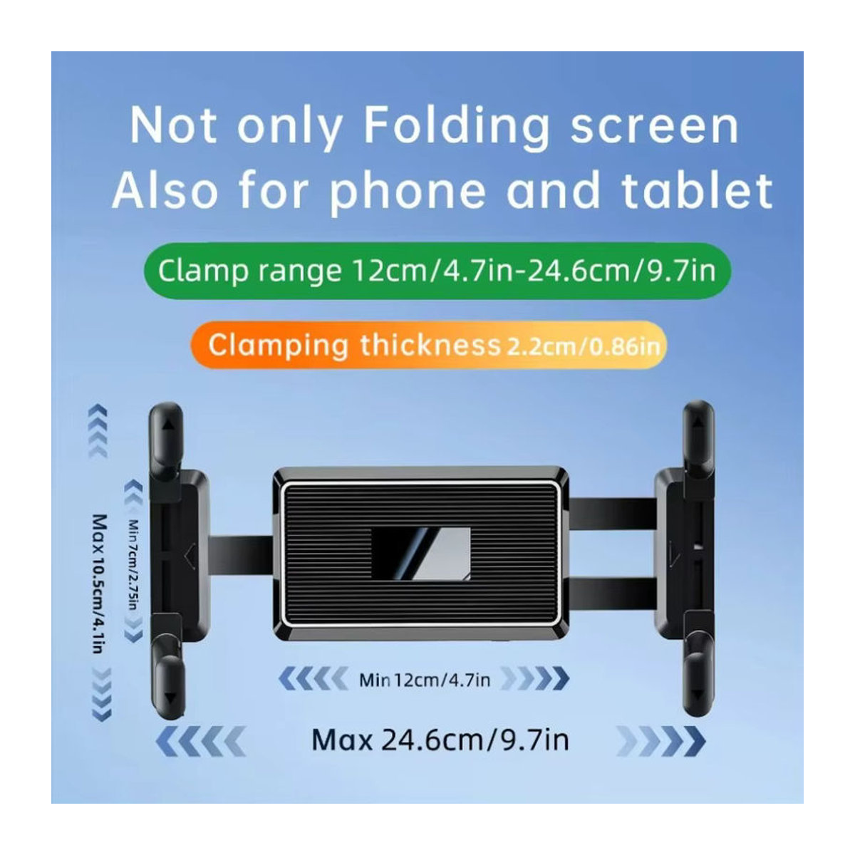 Universal Telefon und Tablet Halterung mit Stativ und Einbeinstativ, kompatibel mit 7 bis 15 Zoll Geräten, Schwarz - Bild 4