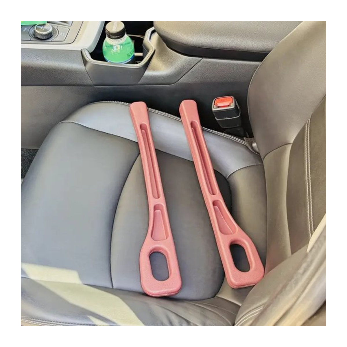 Universeller Auto Sitz Lückenfüller aus PU Leder in Rot mit praktischer Aufbewahrungsmöglichkeit - Bild 1