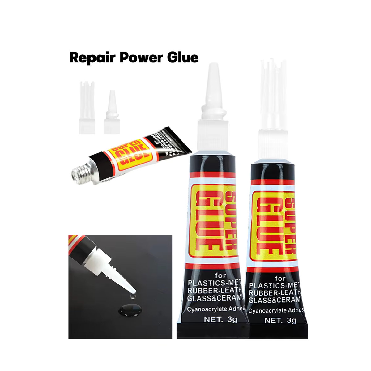 Universeller Mehrzweck-Reparaturkleber 502 für Metall, Kunststoff, Glas und Leder, Weiß - Bild 7