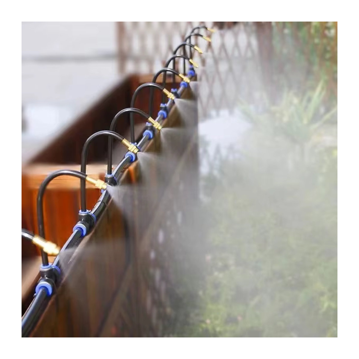 Universelles automatisches Bewässerungs-Sprinkler-Kit mit rotierender Kupferdüse für Garten und Balkon, Schwarz - Bild 2