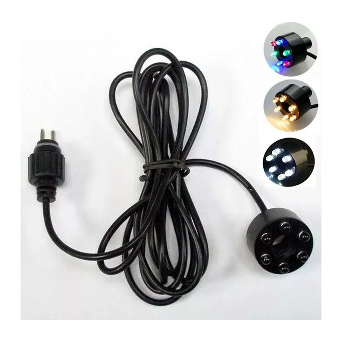 Unterwasser LED Ring Licht in Schwarz mit 6 LEDs für Aquarium, Teich, Garten und Brunnen - Bild 1