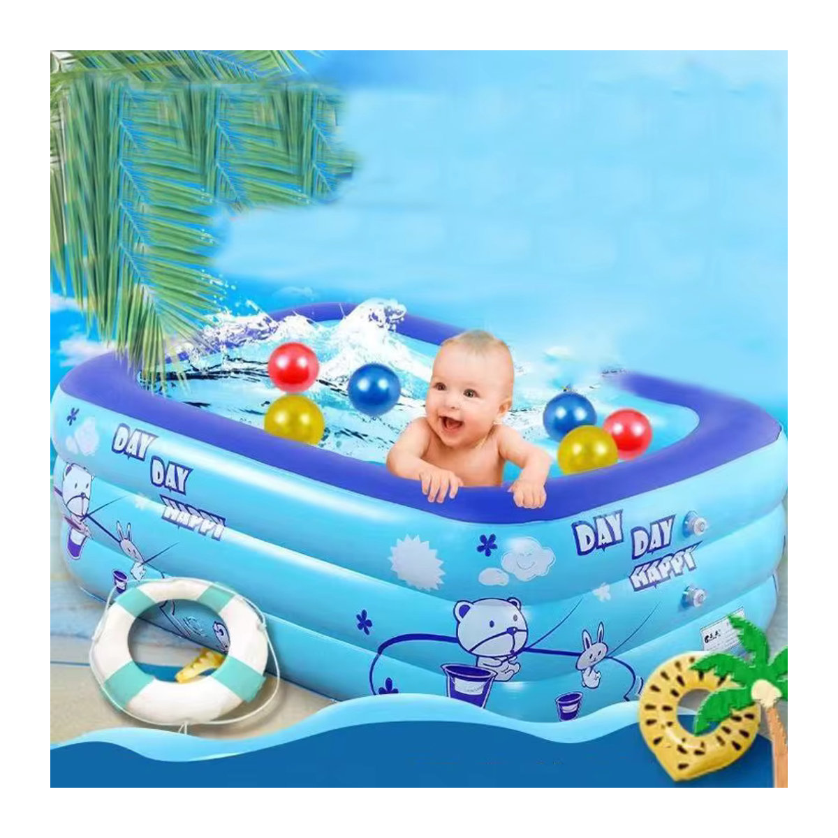 Untior Aufblasbarer Pool für Kinder und Babys für den Outdoor- und Heimgebrauch - Bild 5